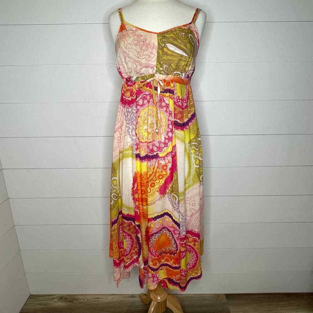Hibiscus Collection Hawaii Dress Womens Small Pink Sleeveless Lined Aloha Ladies